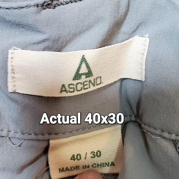 Ascend Outdoor Nylon Convertible Pants/Shorts Men's 40x30 Gray Hiking Activewear - Picture 6 of 7